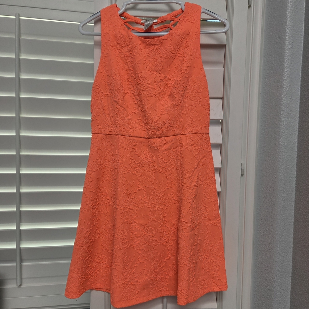 Esley Coral Lace Mini Dress Womens S Feminine‎ Summer Boho Crochet Style